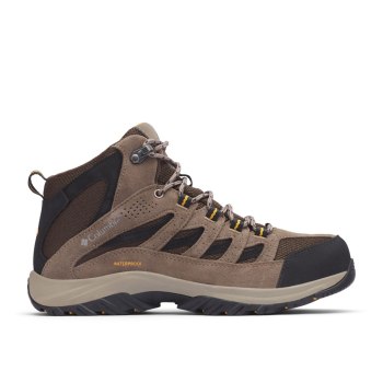 Columbia Wandelschoenen Heren, Crestwood Mid Waterproof Wide DonkerBruin Grijs, 16YGMACZK